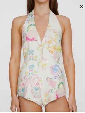 Nasty Gal Floral Halter Romper